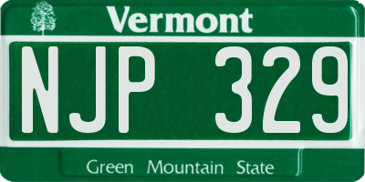 VT license plate NJP329