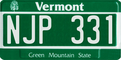 VT license plate NJP331