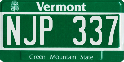 VT license plate NJP337