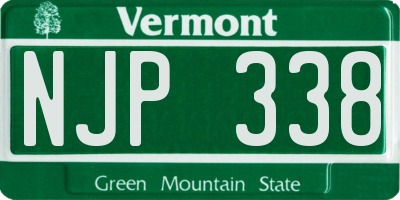 VT license plate NJP338