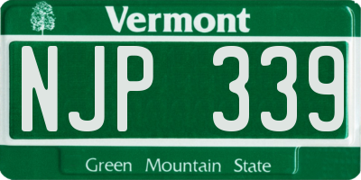 VT license plate NJP339