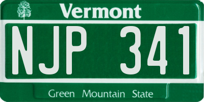 VT license plate NJP341