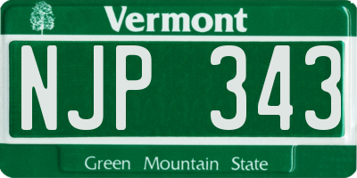 VT license plate NJP343