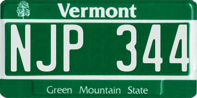 VT license plate NJP344