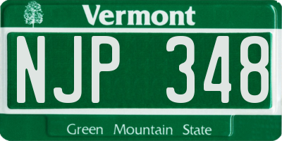 VT license plate NJP348