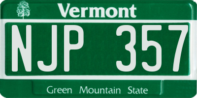 VT license plate NJP357