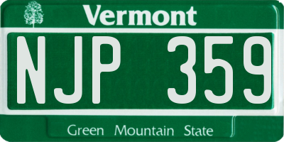 VT license plate NJP359