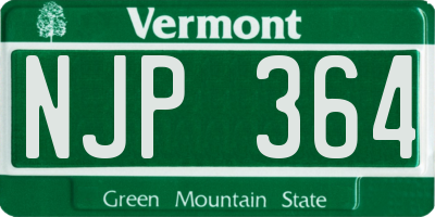 VT license plate NJP364