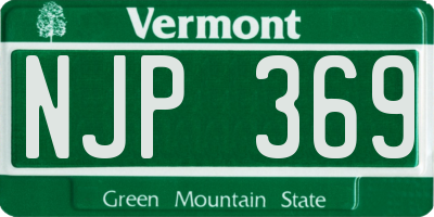 VT license plate NJP369