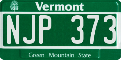 VT license plate NJP373
