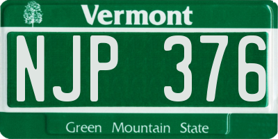 VT license plate NJP376