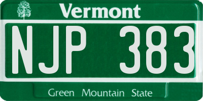 VT license plate NJP383
