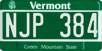 VT license plate NJP384