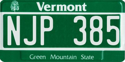 VT license plate NJP385