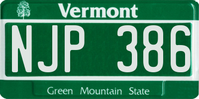 VT license plate NJP386