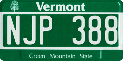VT license plate NJP388