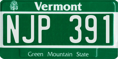 VT license plate NJP391