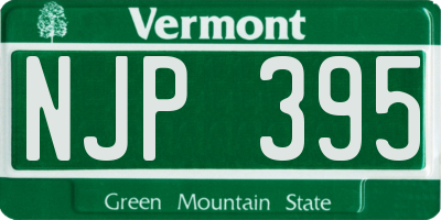 VT license plate NJP395