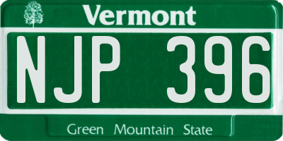 VT license plate NJP396