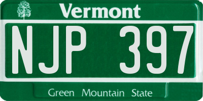 VT license plate NJP397