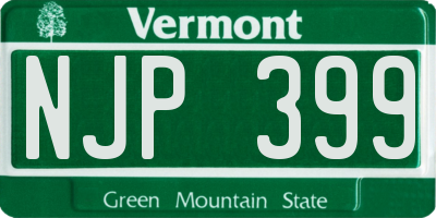 VT license plate NJP399