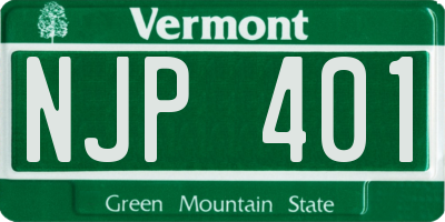 VT license plate NJP401