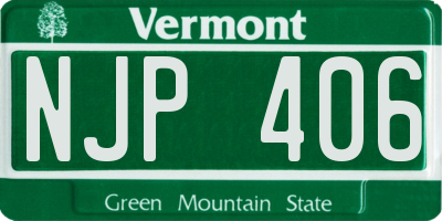 VT license plate NJP406