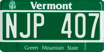 VT license plate NJP407