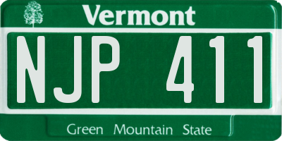 VT license plate NJP411