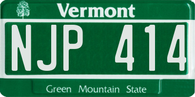 VT license plate NJP414