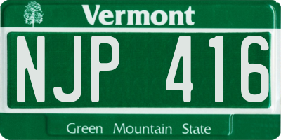 VT license plate NJP416