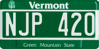 VT license plate NJP420