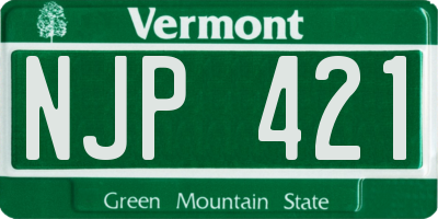 VT license plate NJP421
