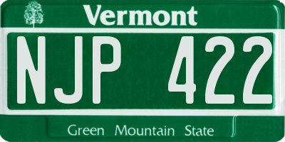 VT license plate NJP422