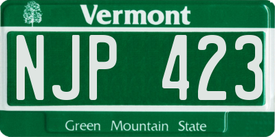 VT license plate NJP423