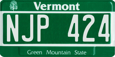 VT license plate NJP424