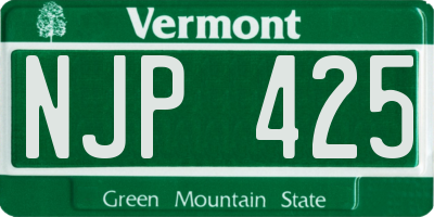 VT license plate NJP425