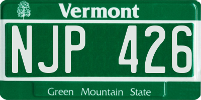 VT license plate NJP426