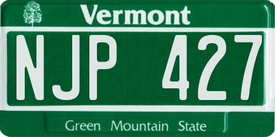 VT license plate NJP427