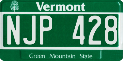 VT license plate NJP428