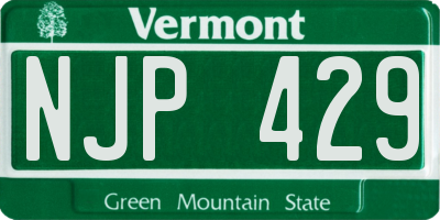 VT license plate NJP429