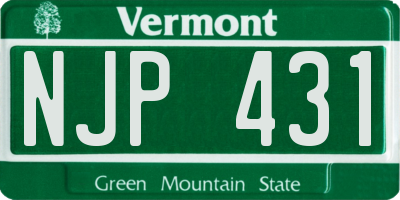 VT license plate NJP431