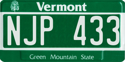 VT license plate NJP433