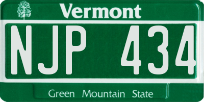 VT license plate NJP434