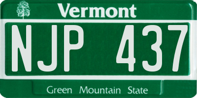 VT license plate NJP437