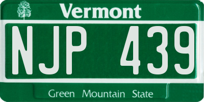 VT license plate NJP439