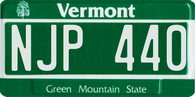 VT license plate NJP440