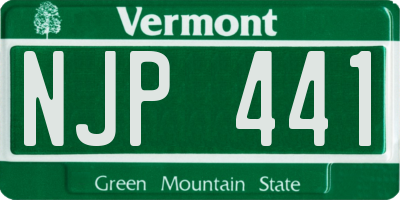 VT license plate NJP441