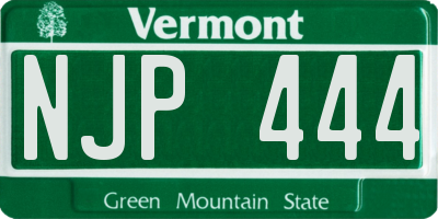 VT license plate NJP444