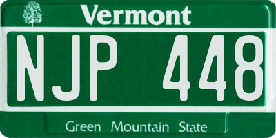 VT license plate NJP448